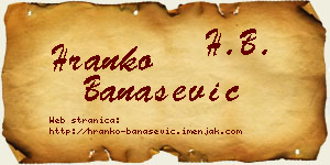 Hranko Banašević vizit kartica
